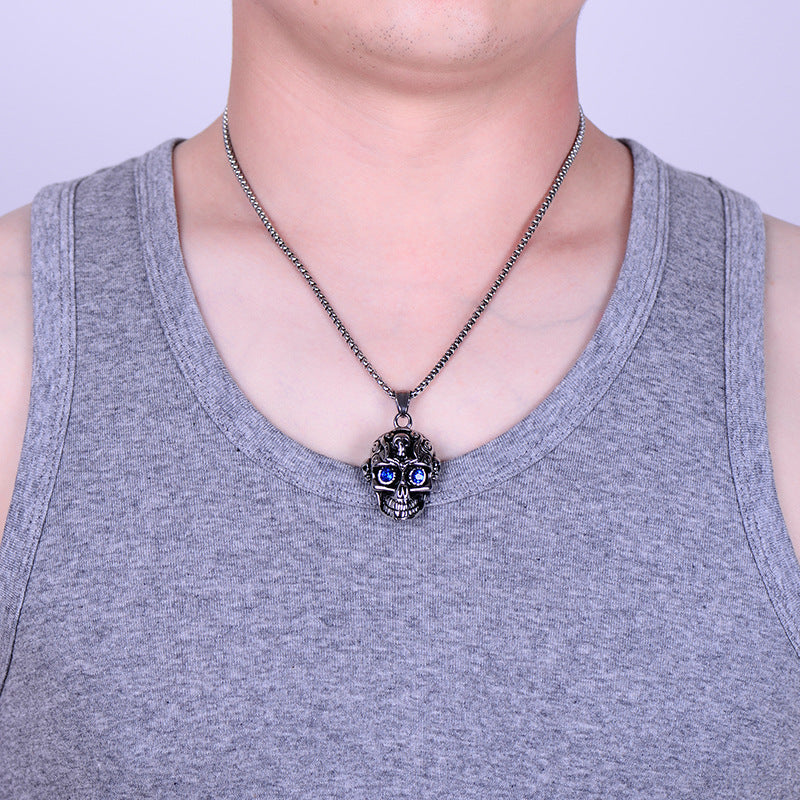 Stainless Steel Halloween Skull Necklace