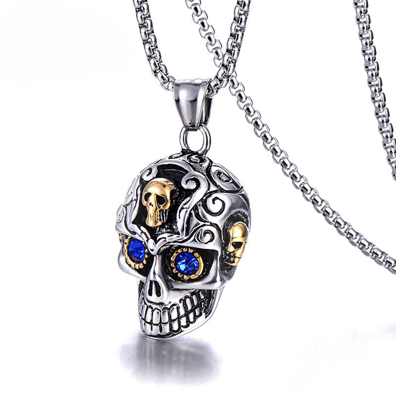 Stainless Steel Halloween Skull Necklace