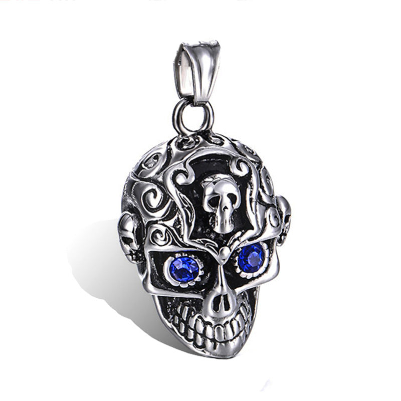 Stainless Steel Halloween Skull Necklace