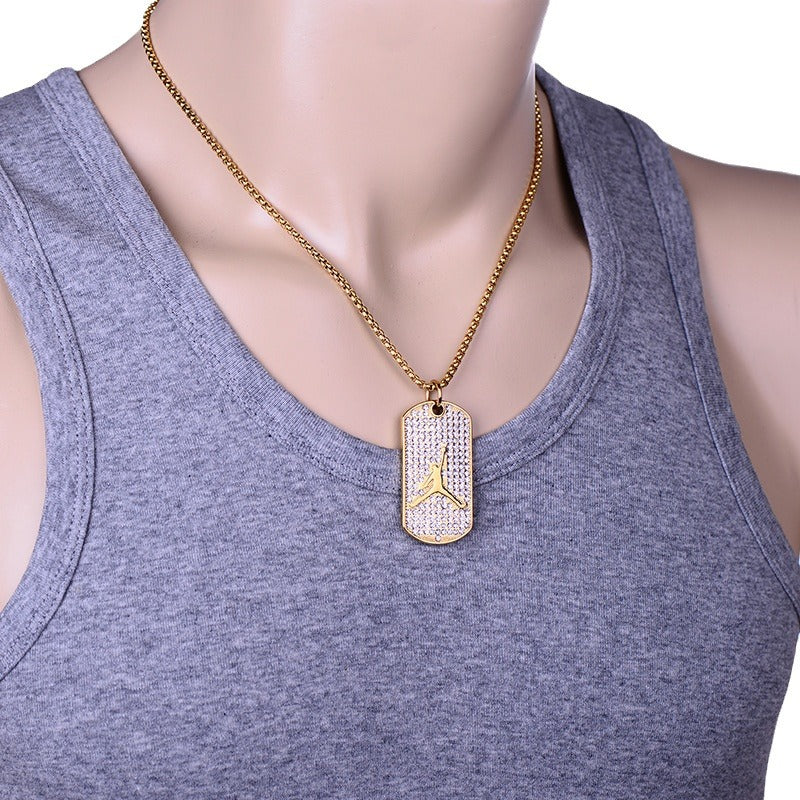 Stainless Steel Basketball Tag Necklace