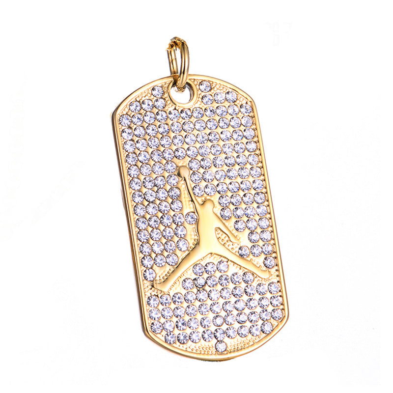 Stainless Steel Basketball Tag Necklace