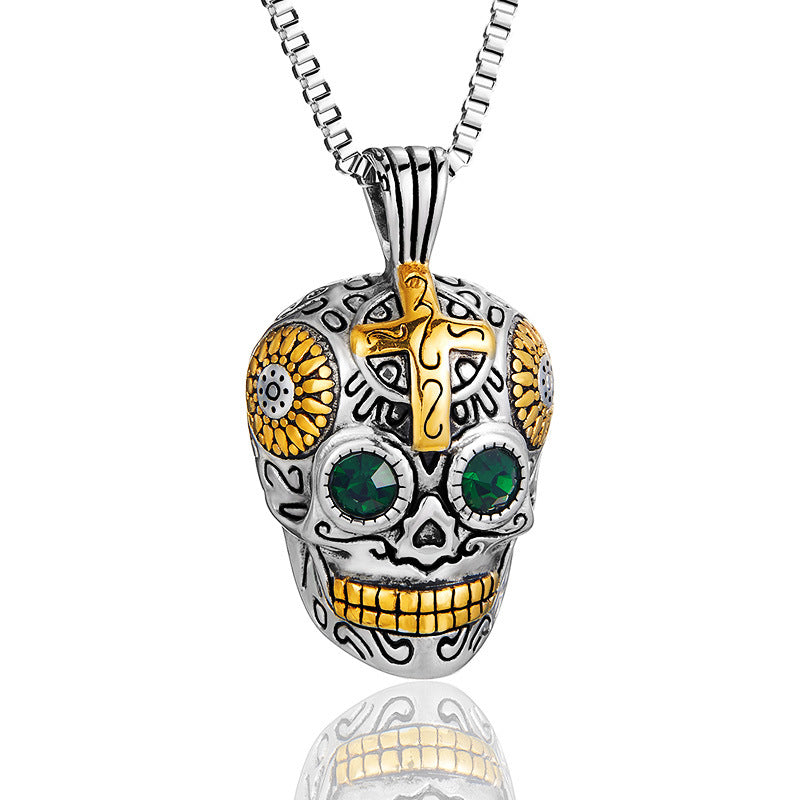 Stainless Steel Greek God of War Pendant Necklace