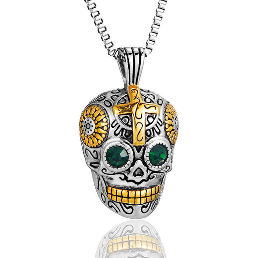 Stainless Steel Greek God of War Pendant Necklace