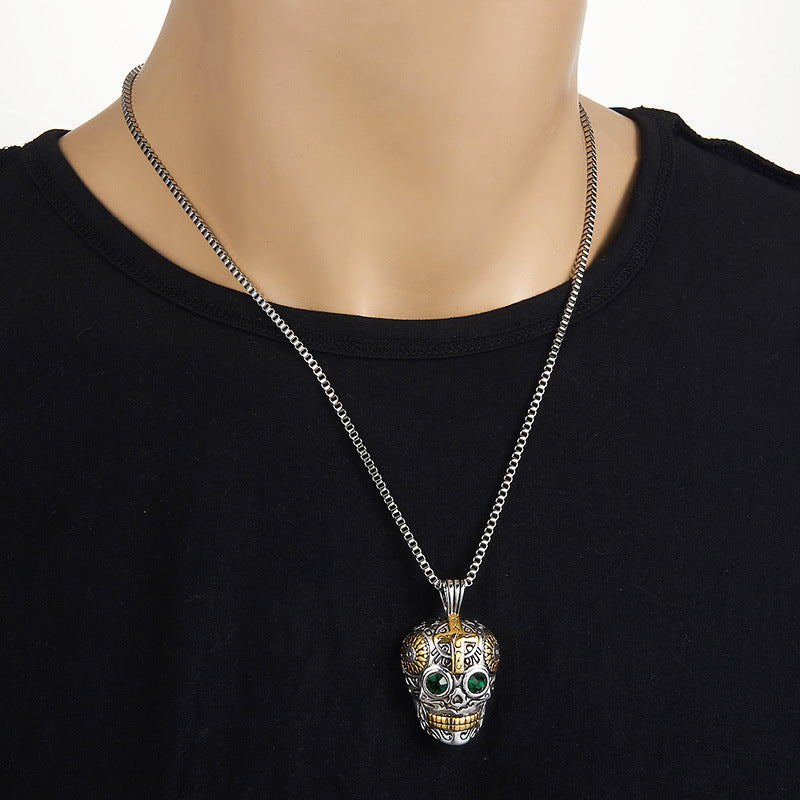 Stainless Steel Greek God of War Pendant Necklace