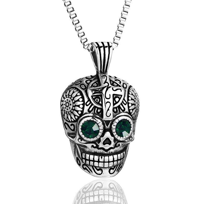 Stainless Steel Greek God of War Pendant Necklace