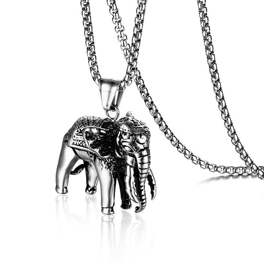 Stainless Steel Elephant Pendant Necklace