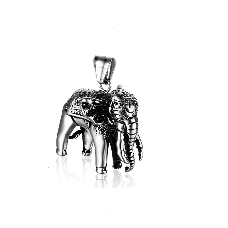Stainless Steel Elephant Pendant Necklace