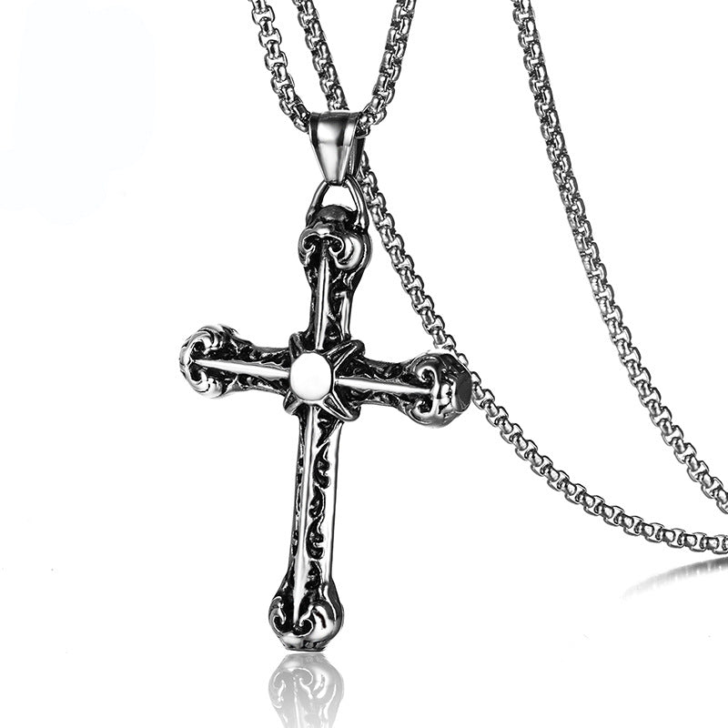 Stainless Steel Vintage Cross Pendant Necklace