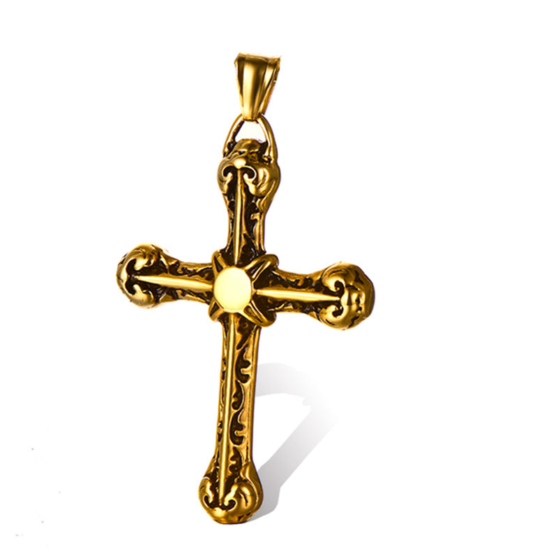 Stainless Steel Vintage Cross Pendant Necklace