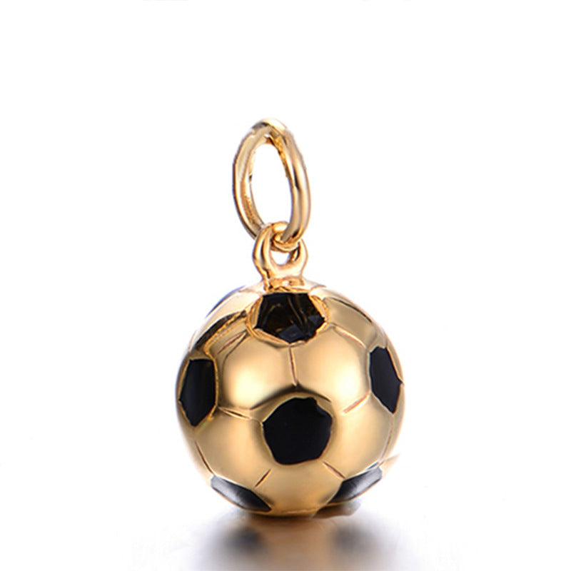 Stainless Steel Football Pendant Necklace