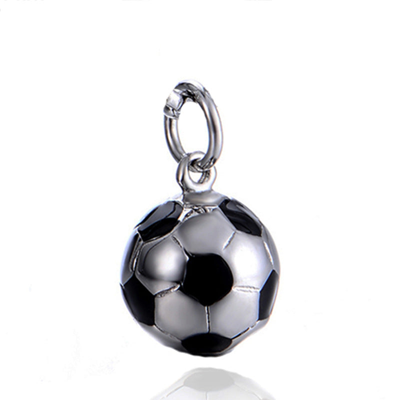 Stainless Steel Football Pendant Necklace