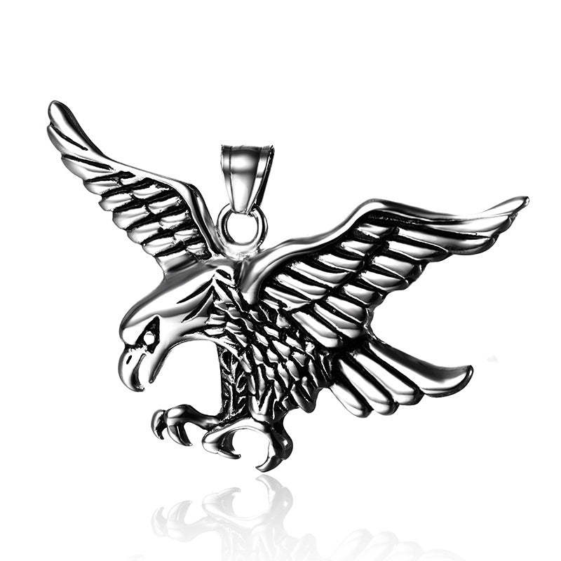 Stainless Steel Men's Eagle Pendant Necklace