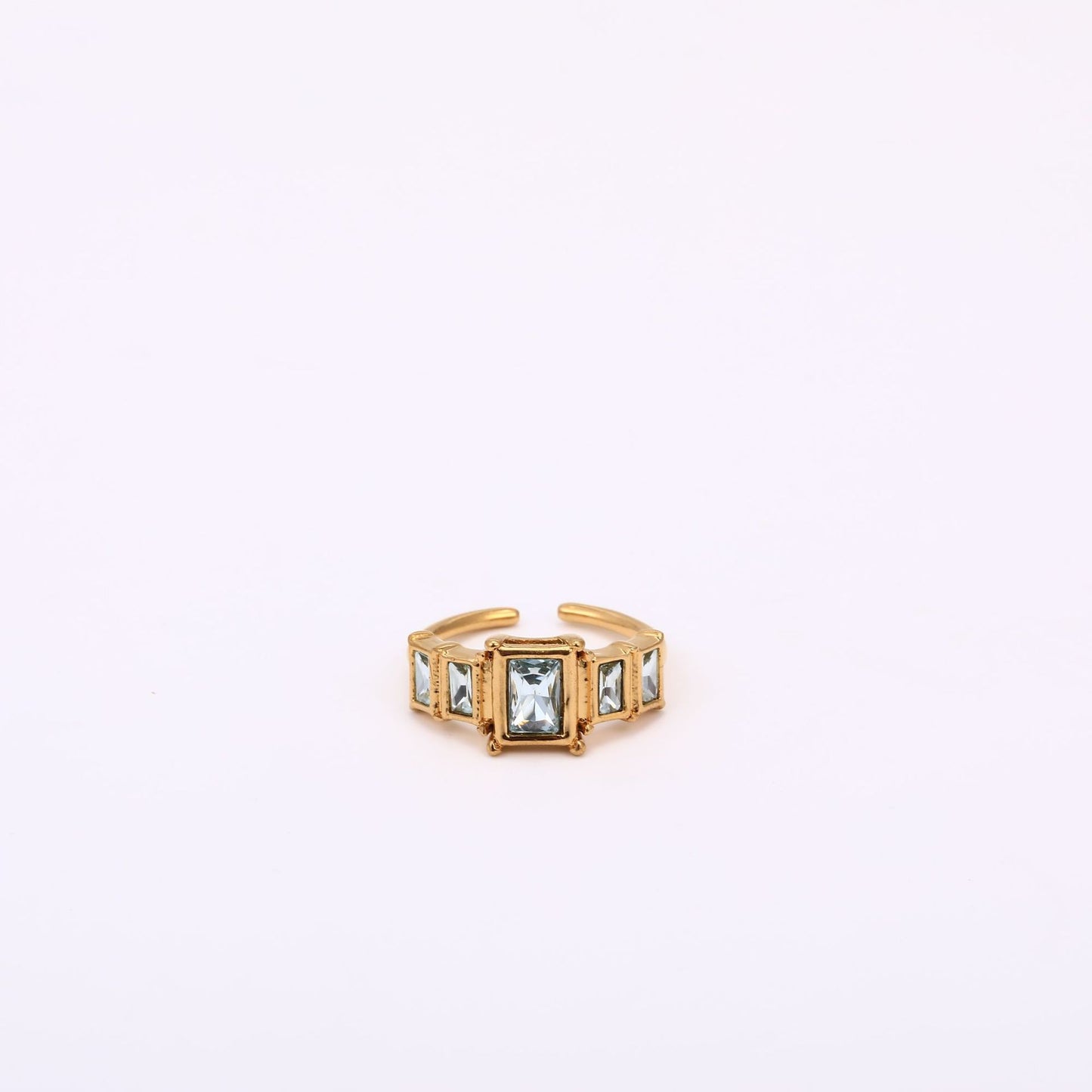Stainless Steel Square Birthstone Ring