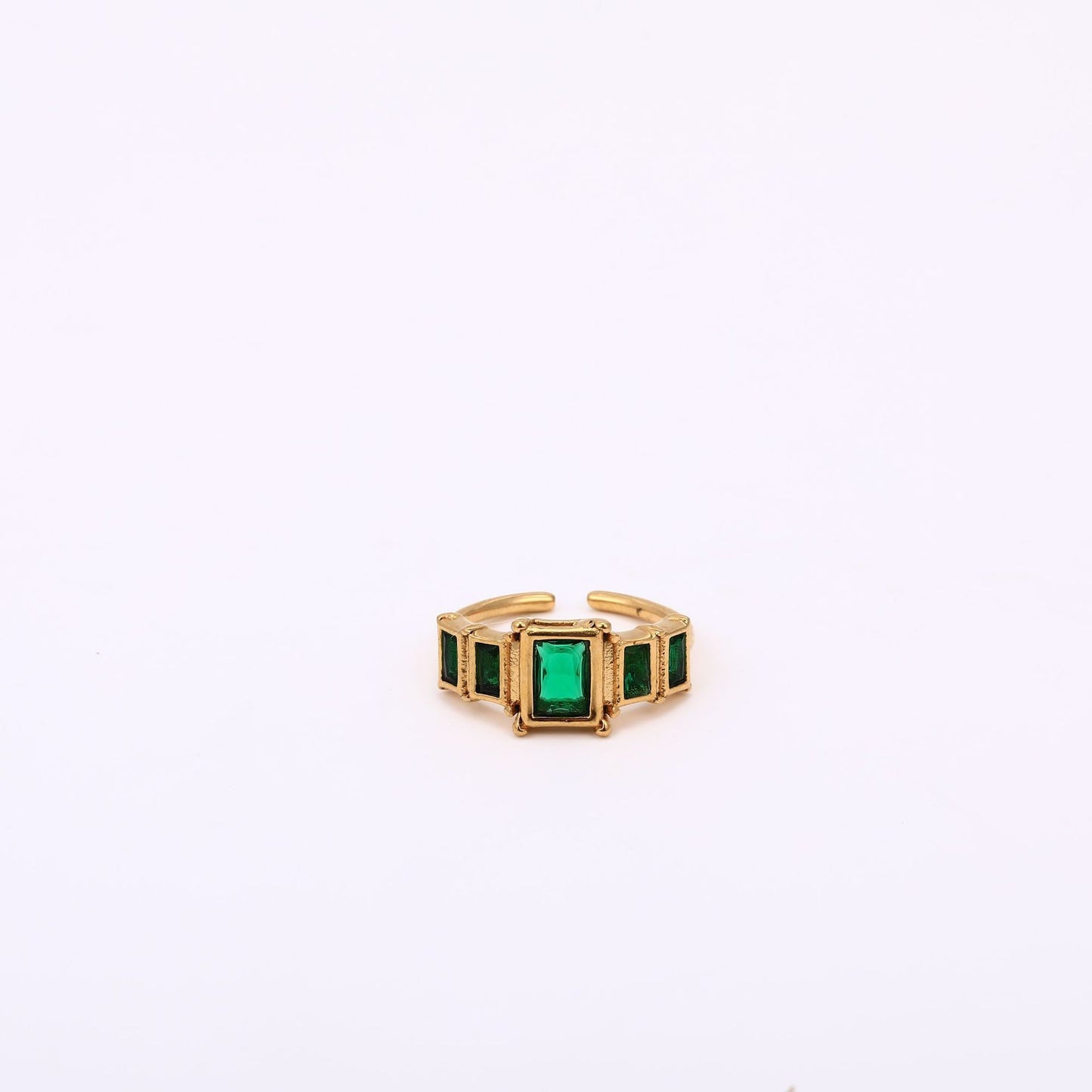 Stainless Steel Square Birthstone Ring