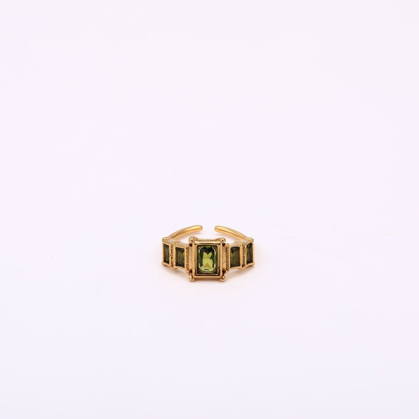Stainless Steel Square Birthstone Ring