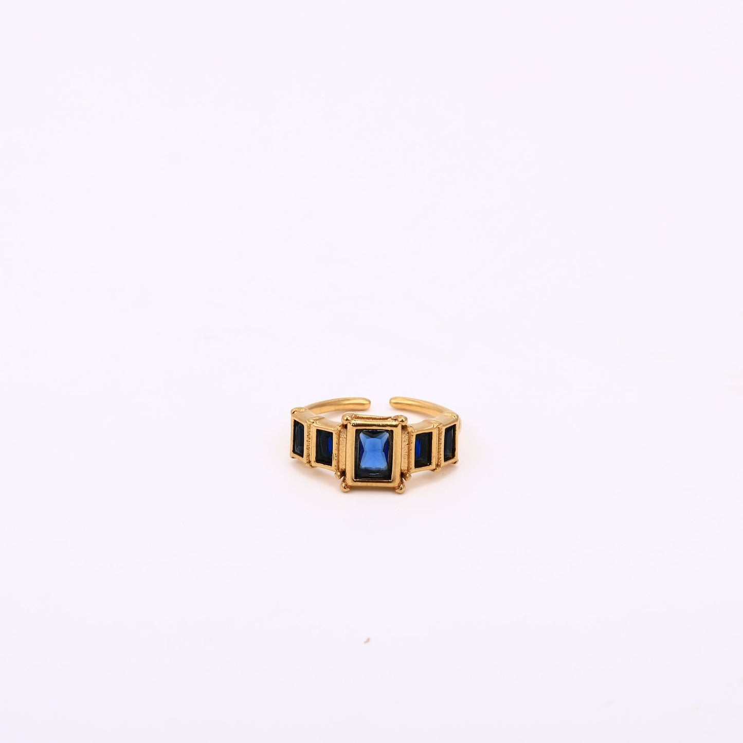Stainless Steel Square Birthstone Ring