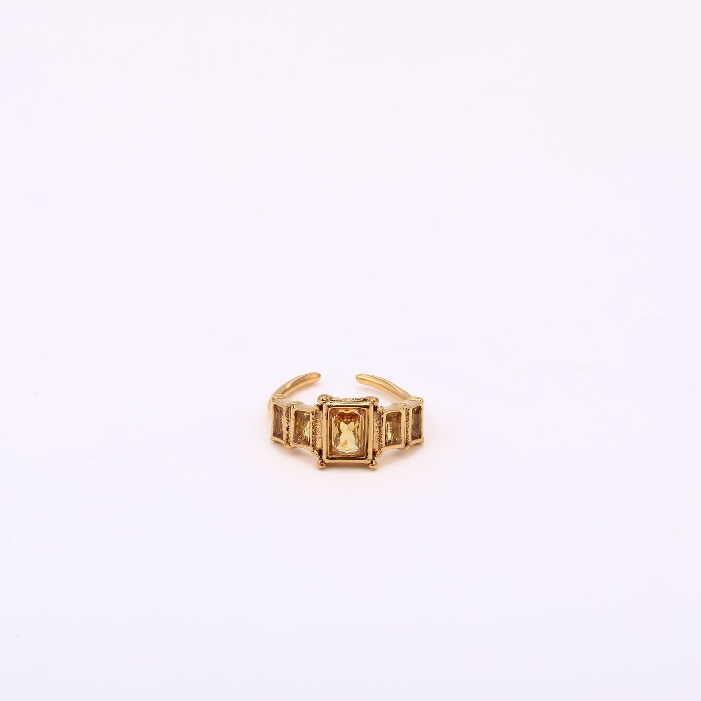 Stainless Steel Square Birthstone Ring