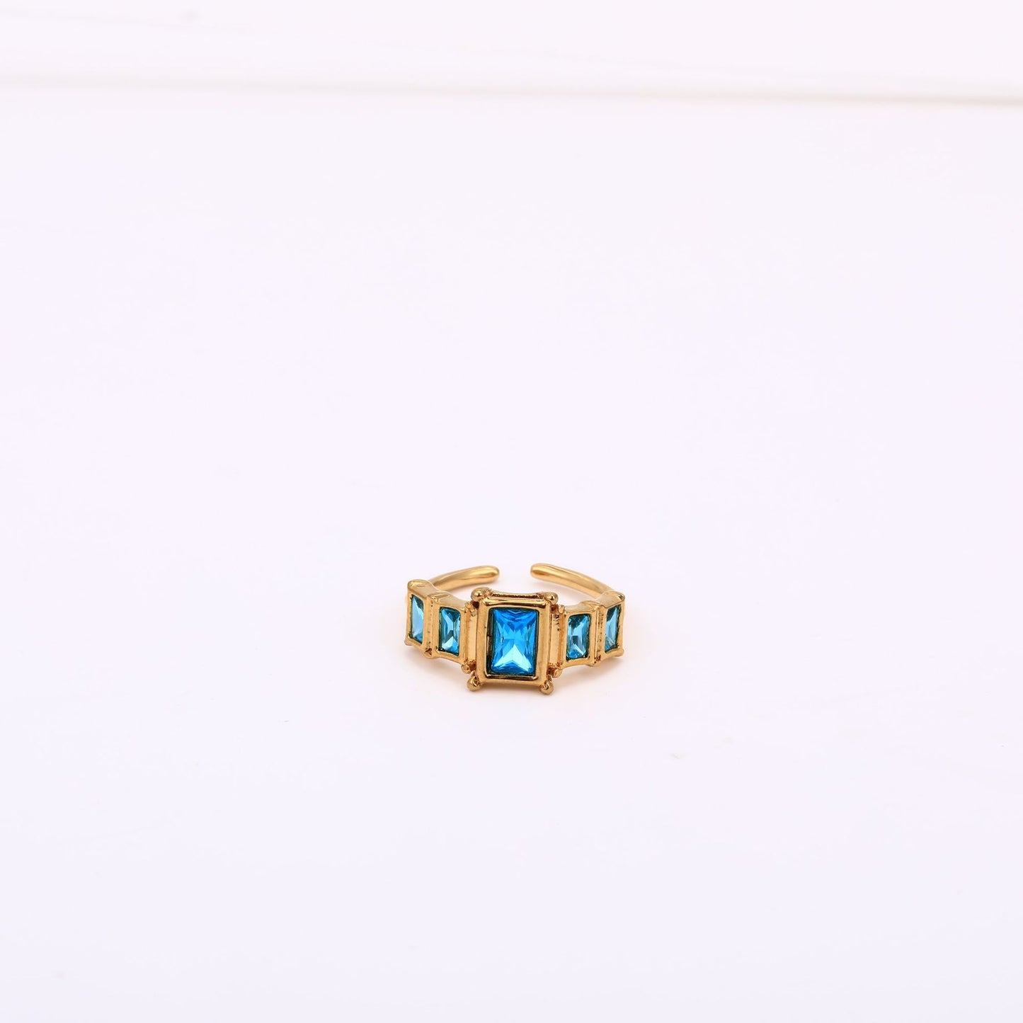 Stainless Steel Square Birthstone Ring