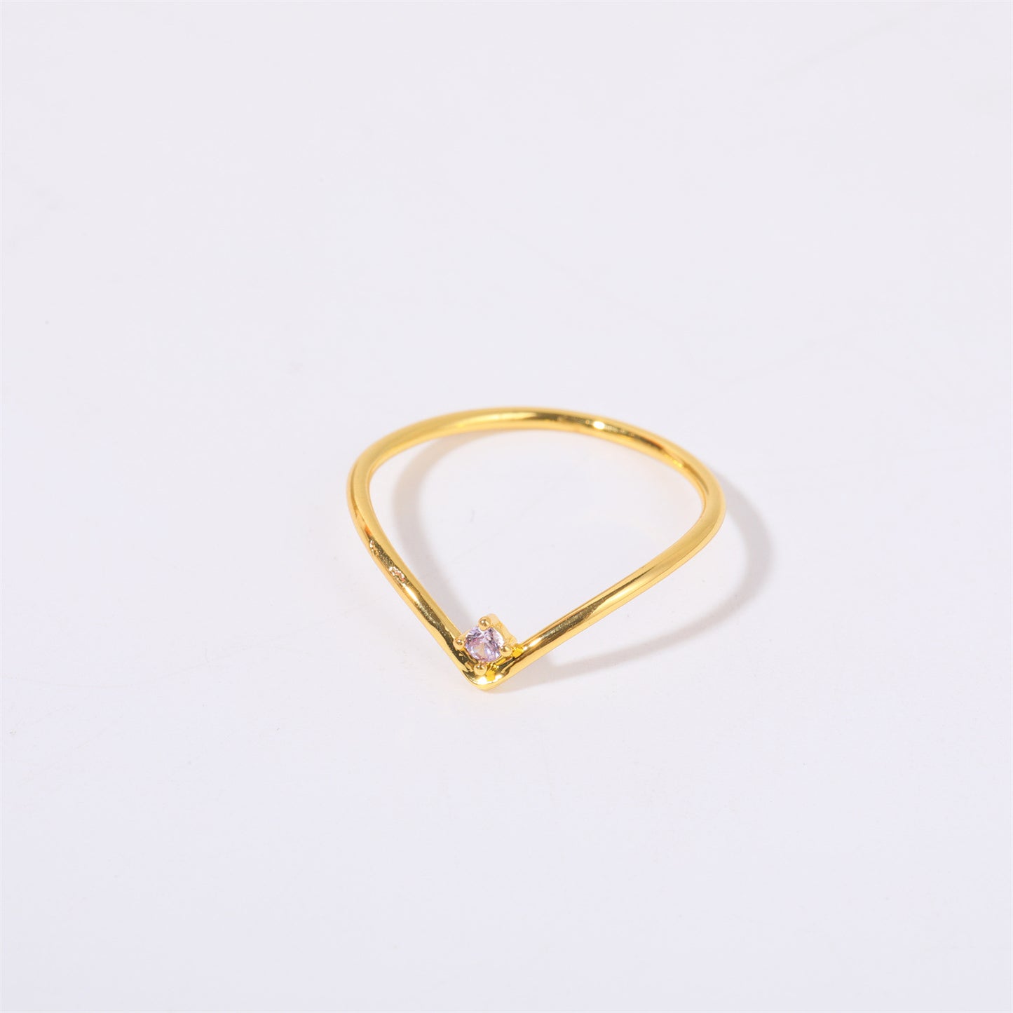 Stainless Steel Minimalist Birthstone Ring