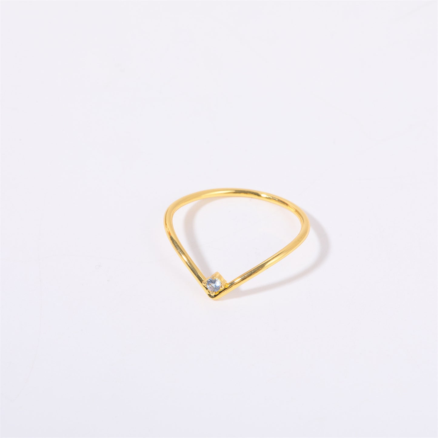 Stainless Steel Minimalist Birthstone Ring