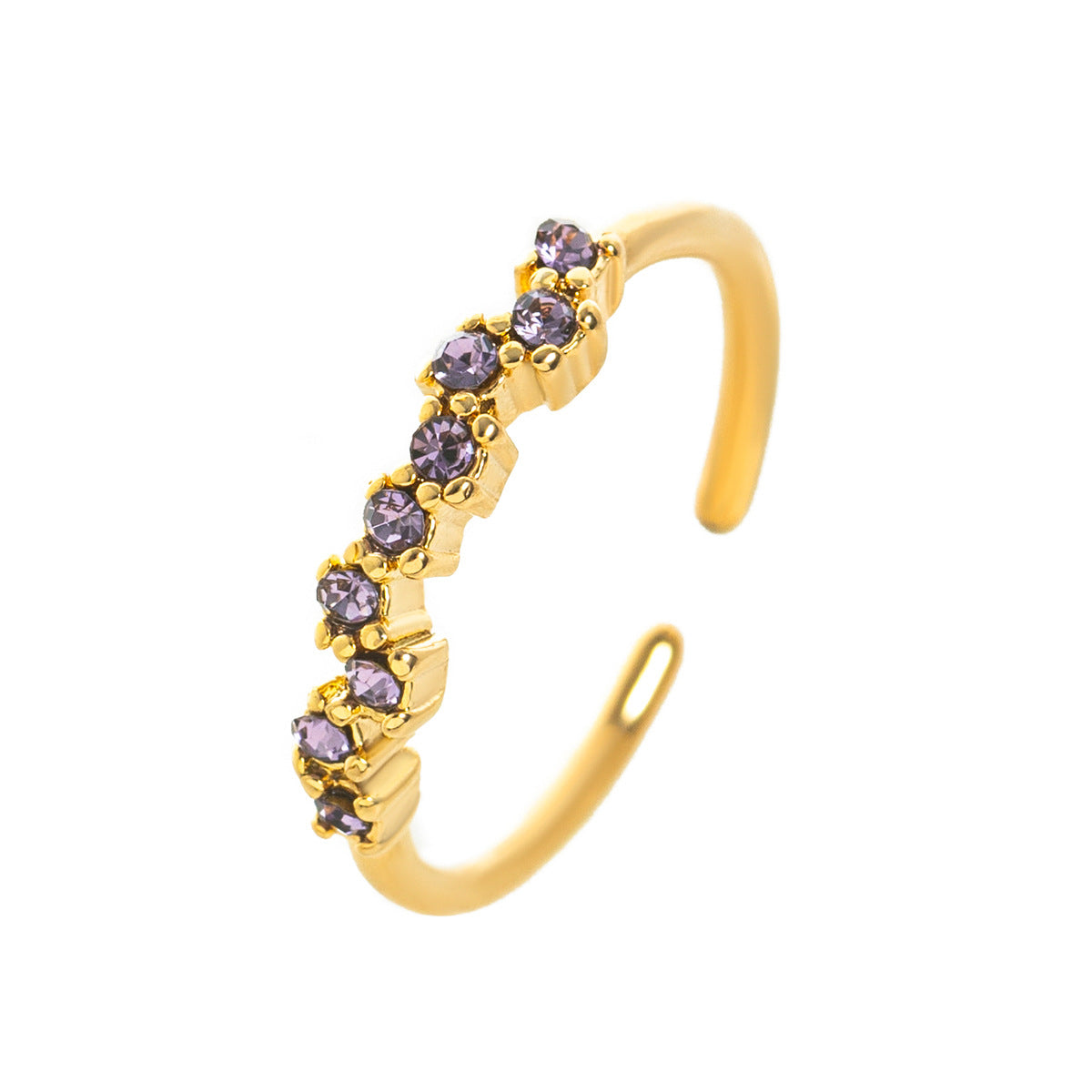Stainless Steel Birthstone Combination Thin Ring