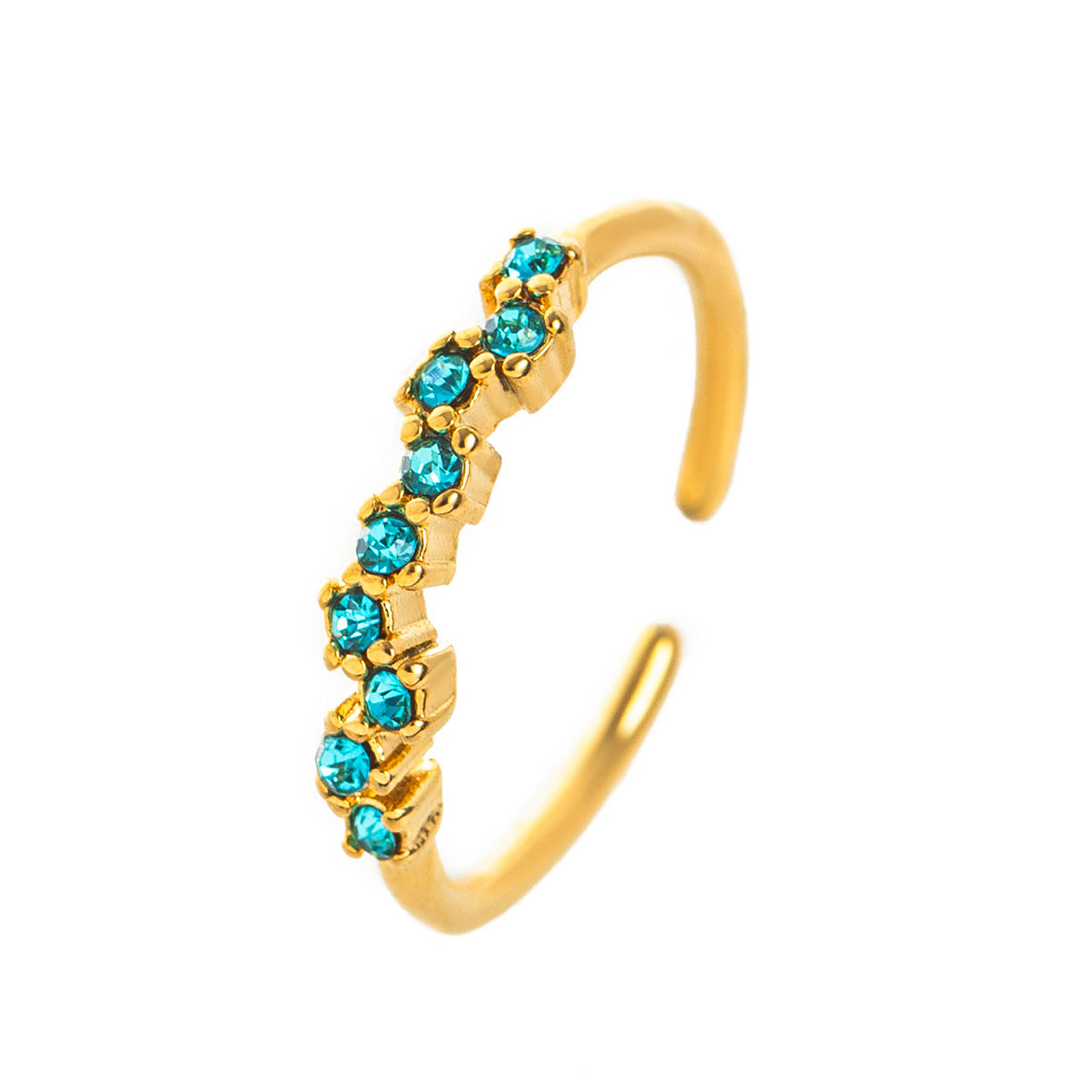 Stainless Steel Birthstone Combination Thin Ring