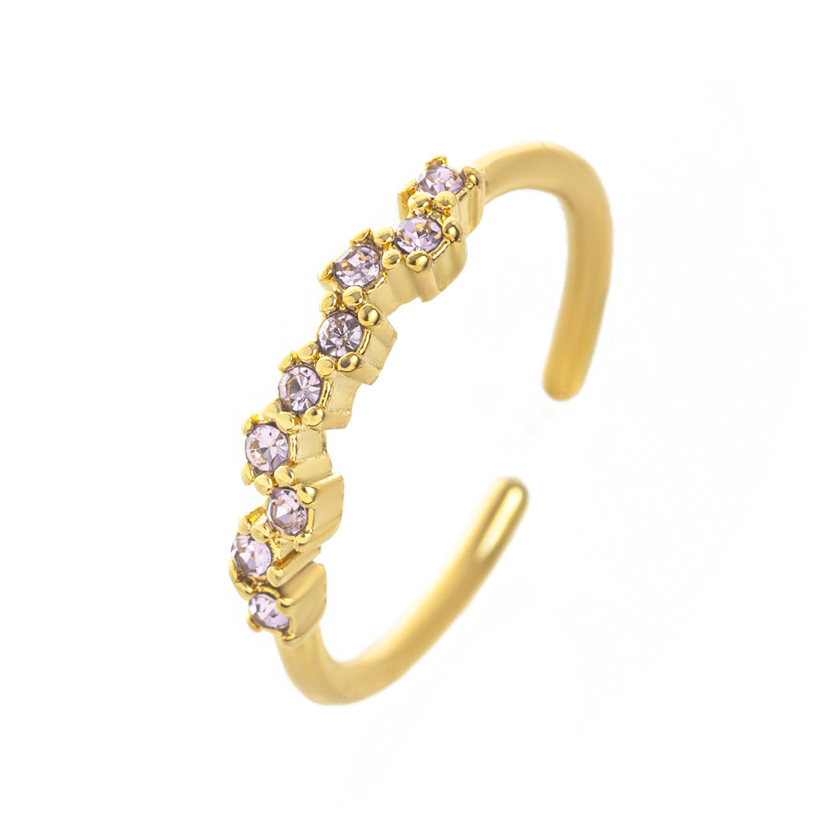 Stainless Steel Birthstone Combination Thin Ring