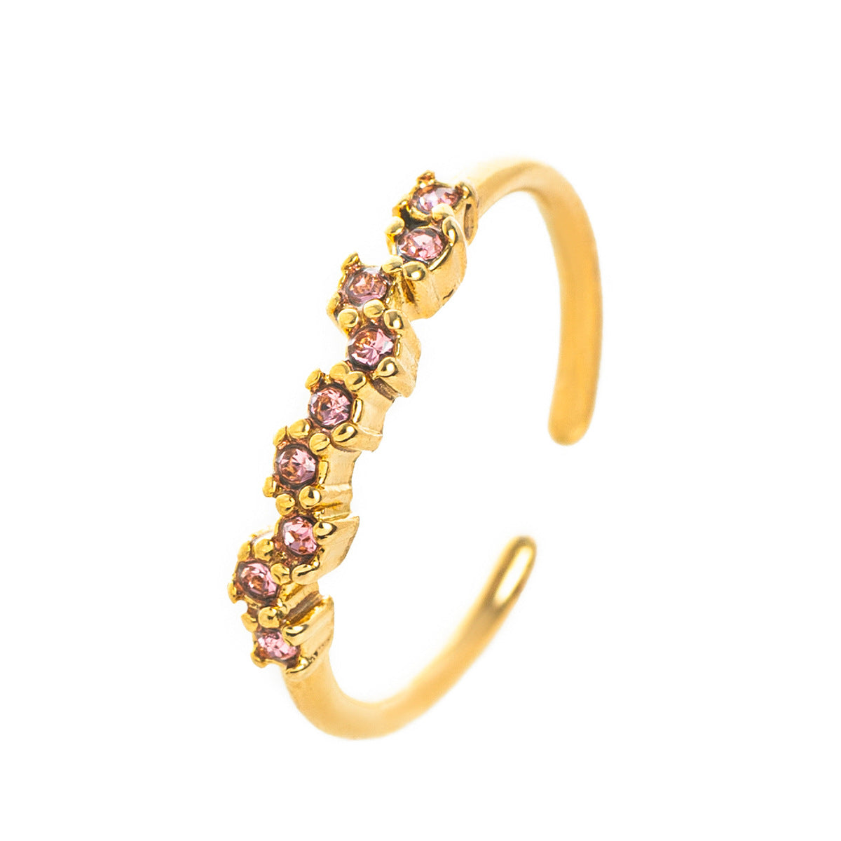 Stainless Steel Birthstone Combination Thin Ring