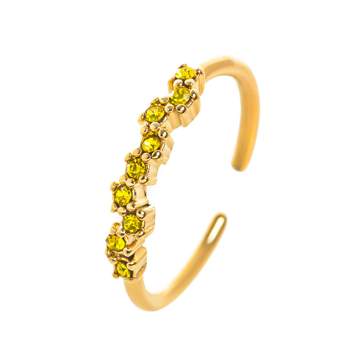 Stainless Steel Birthstone Combination Thin Ring