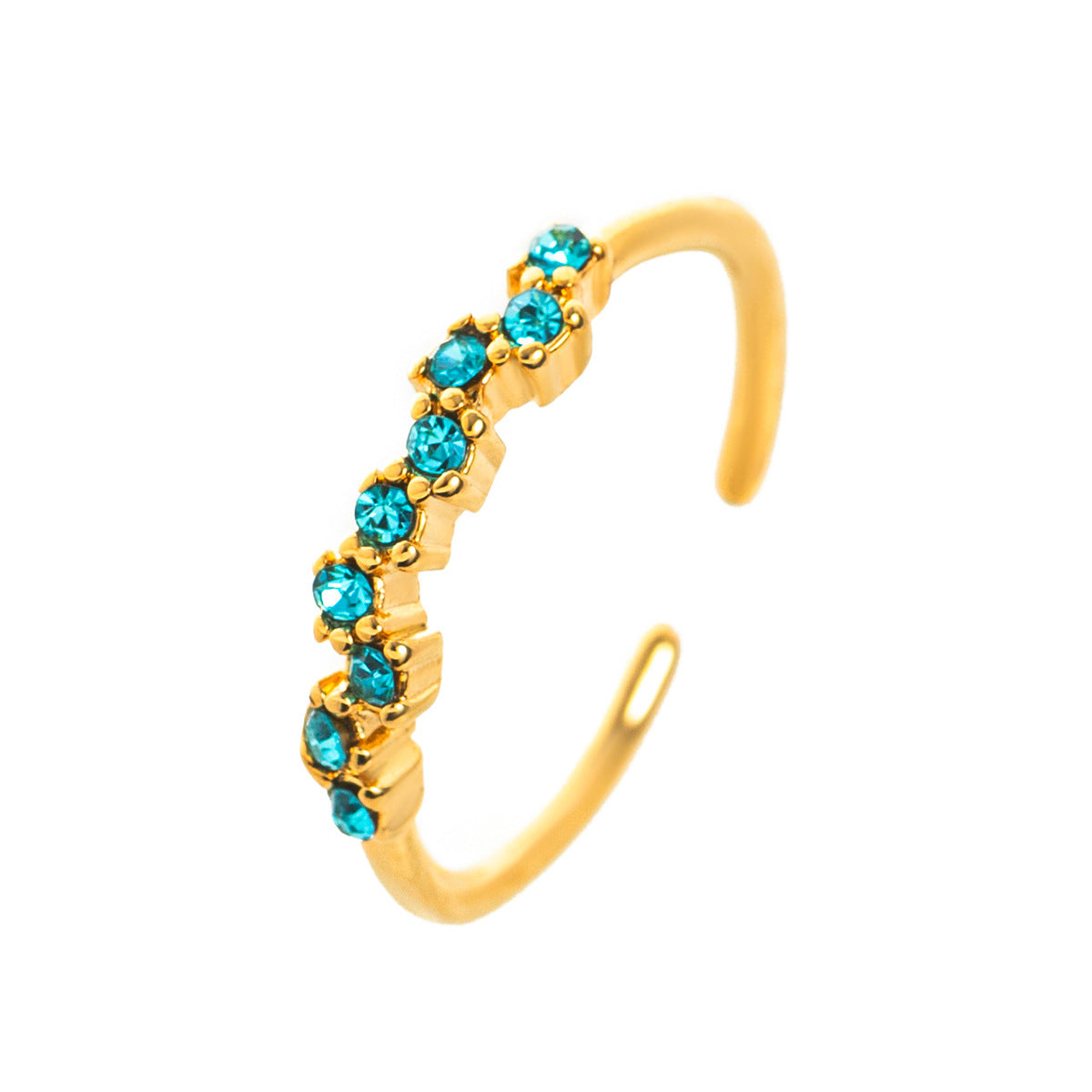 Stainless Steel Birthstone Combination Thin Ring