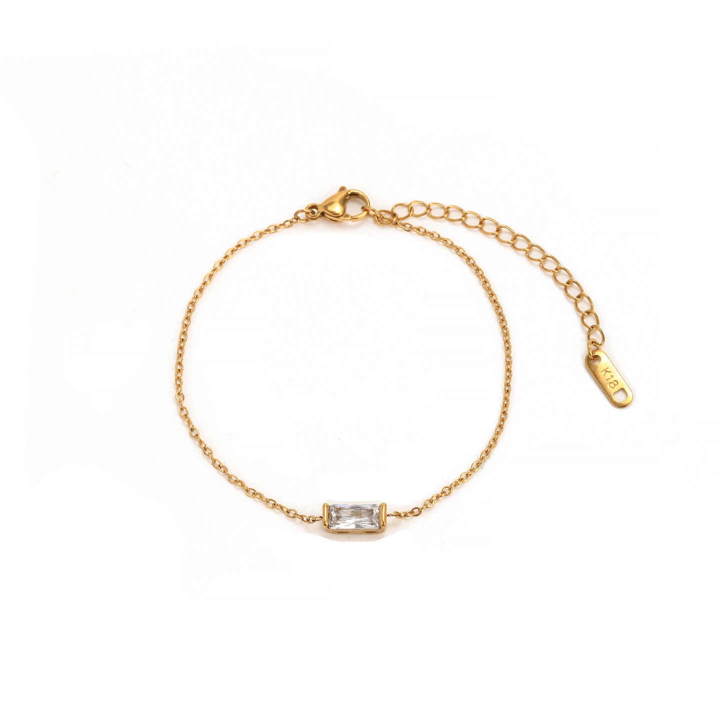 Stainless Steel Square Birthstone Bracelet