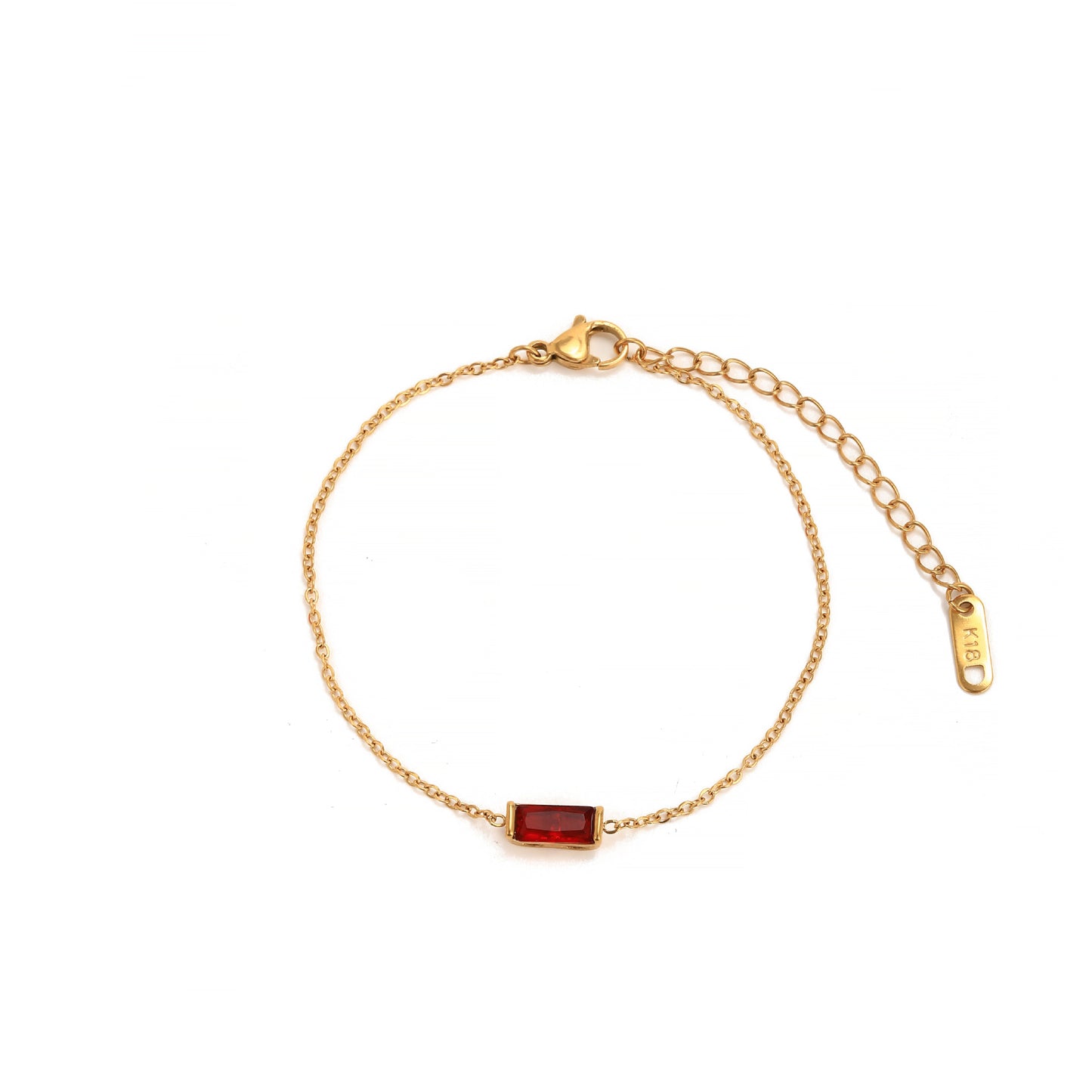 Stainless Steel Square Birthstone Bracelet