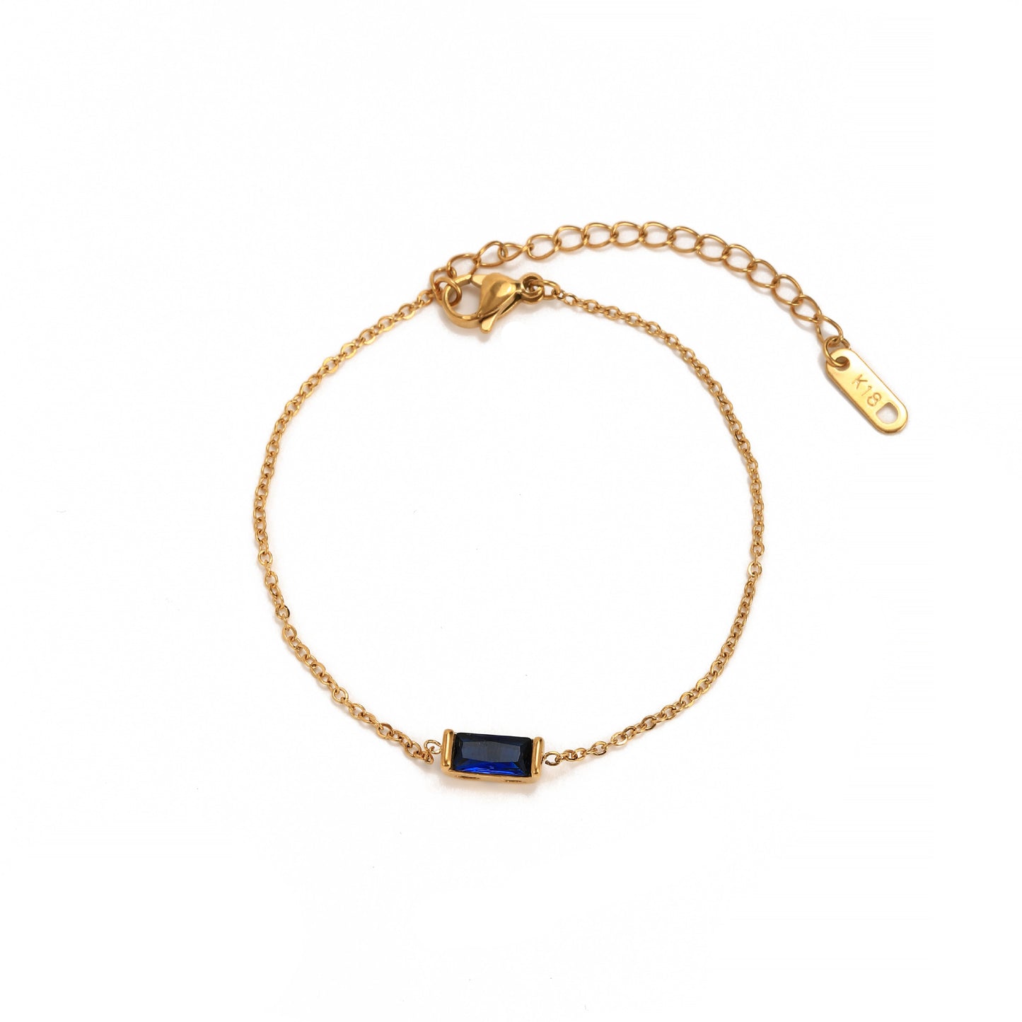 Stainless Steel Square Birthstone Bracelet
