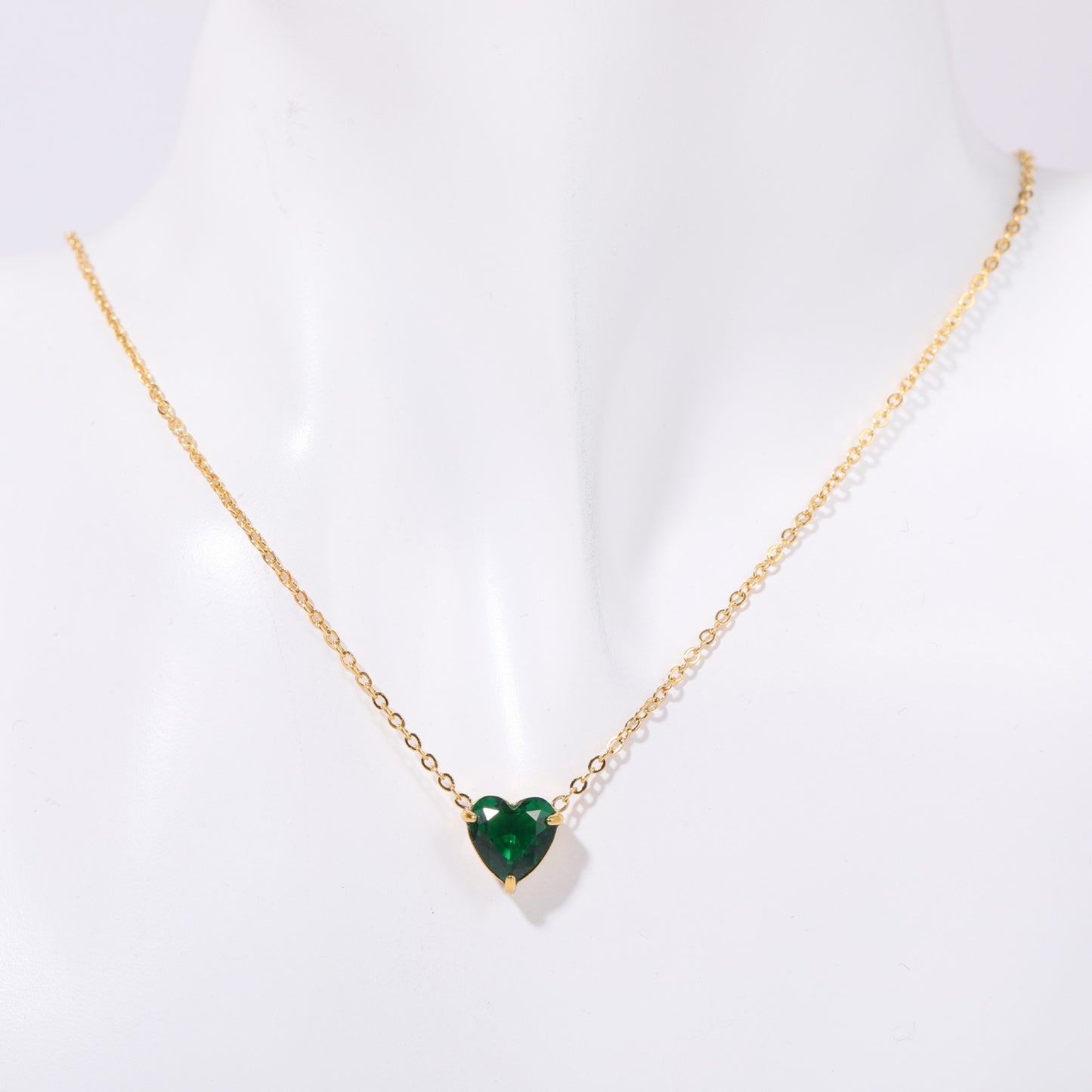 Stainless Steel Heart Birthstone Necklace