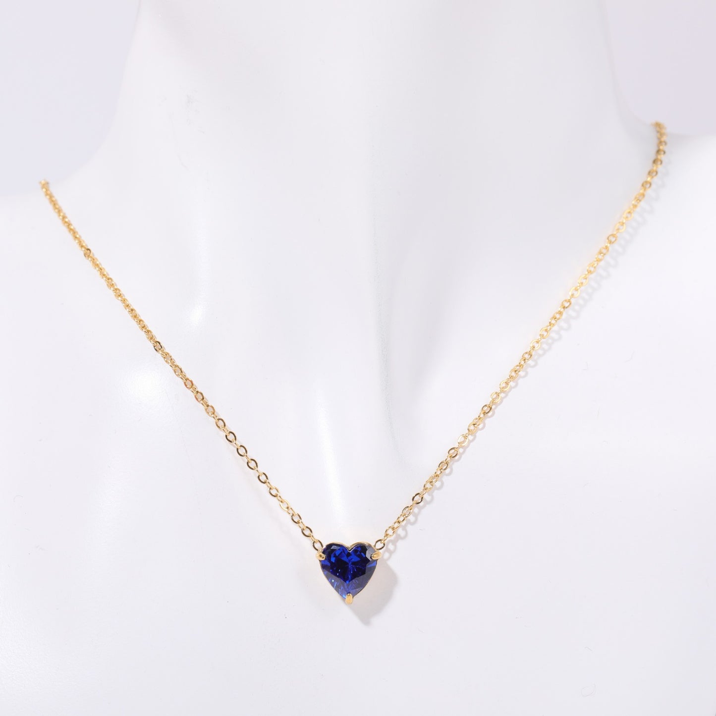 Stainless Steel Heart Birthstone Necklace