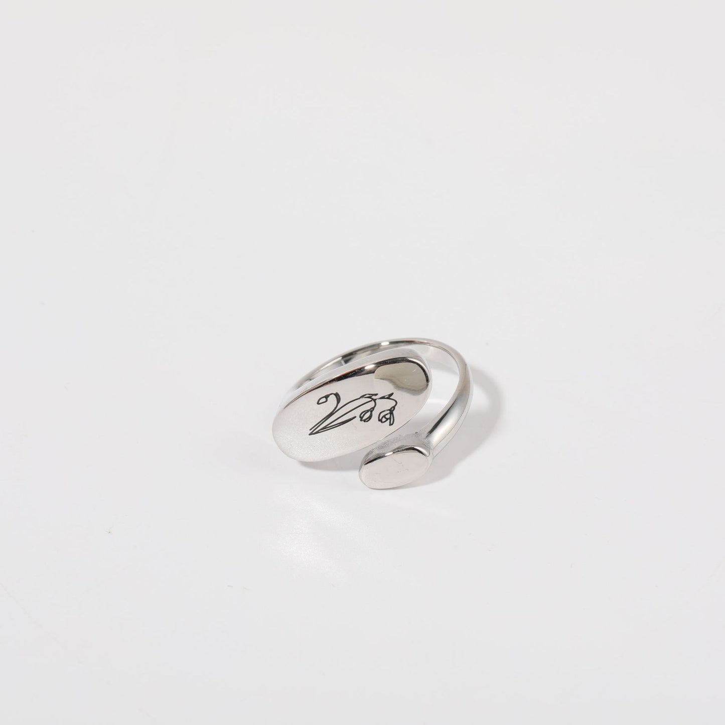Stainless Steel Birth Flower Cuff Ring