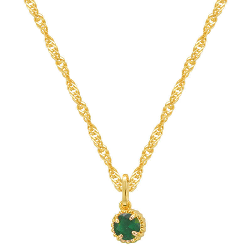 Stainless Steel Birthstone Pendant Necklace