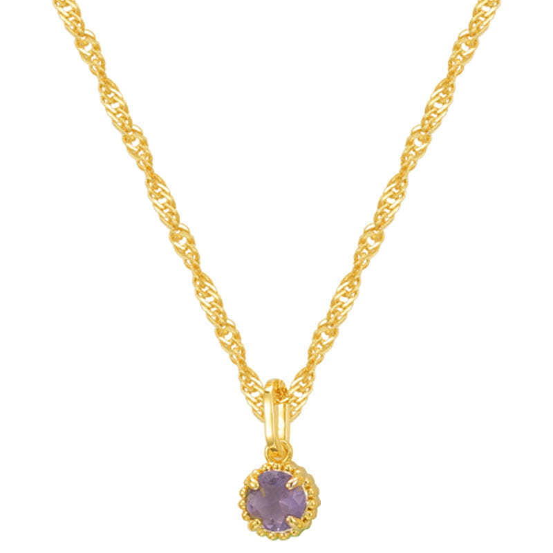 Stainless Steel Birthstone Pendant Necklace