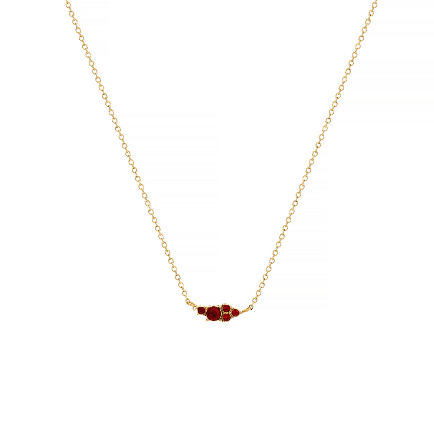 Stainless Steel Round Birthstone Combination Pendant Necklace