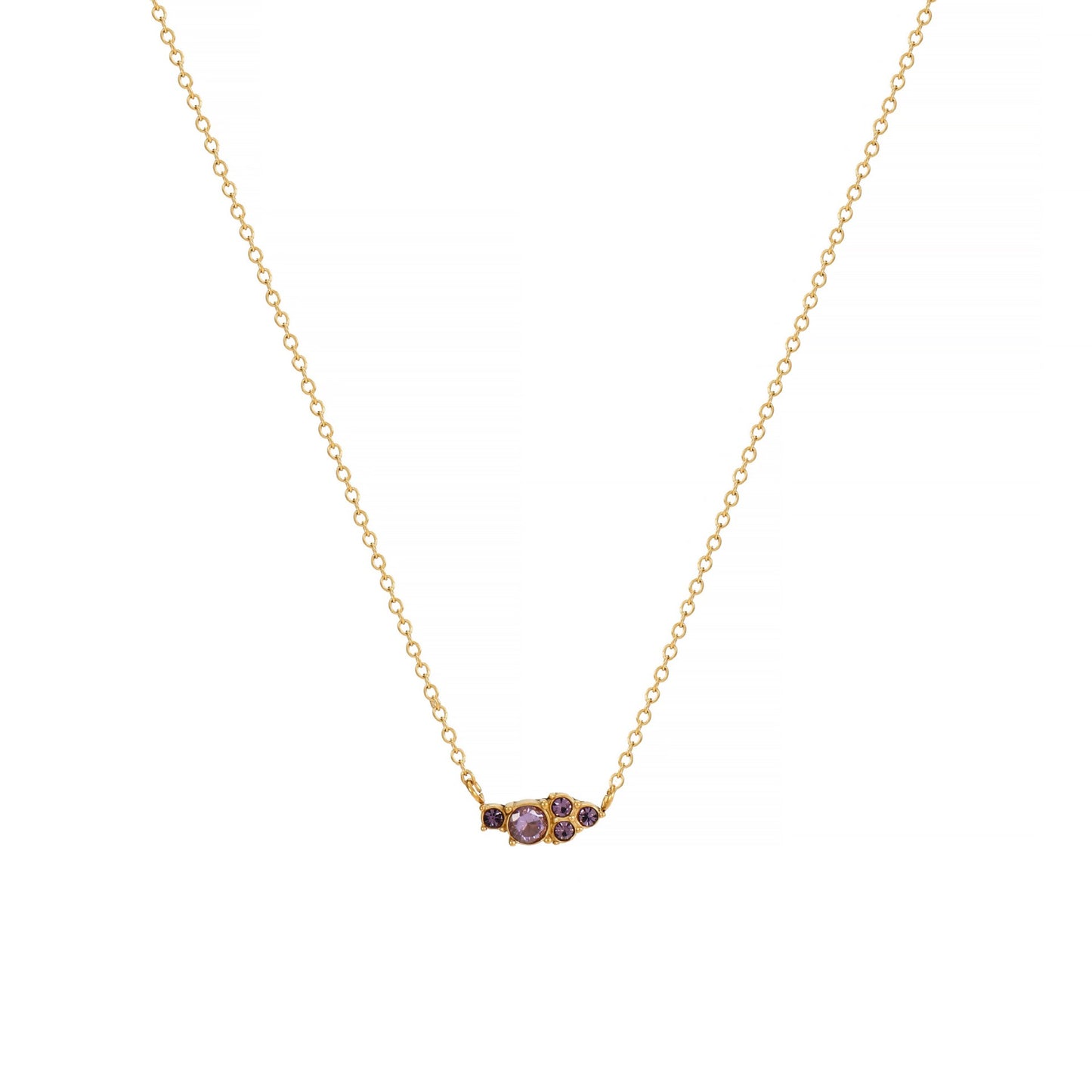 Stainless Steel Round Birthstone Combination Pendant Necklace