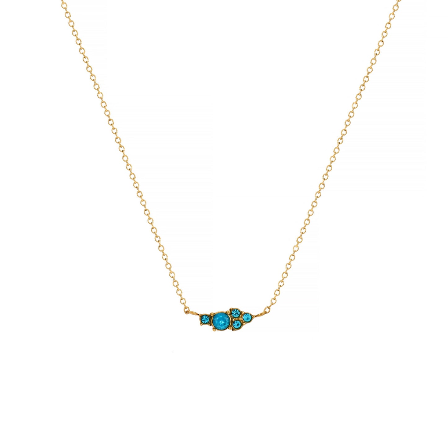 Stainless Steel Round Birthstone Combination Pendant Necklace