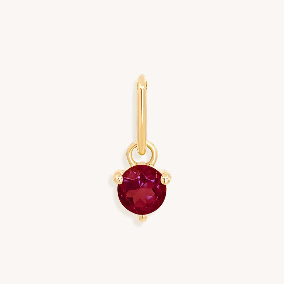 Stainless Steel Round Simple Birthstone Pendant