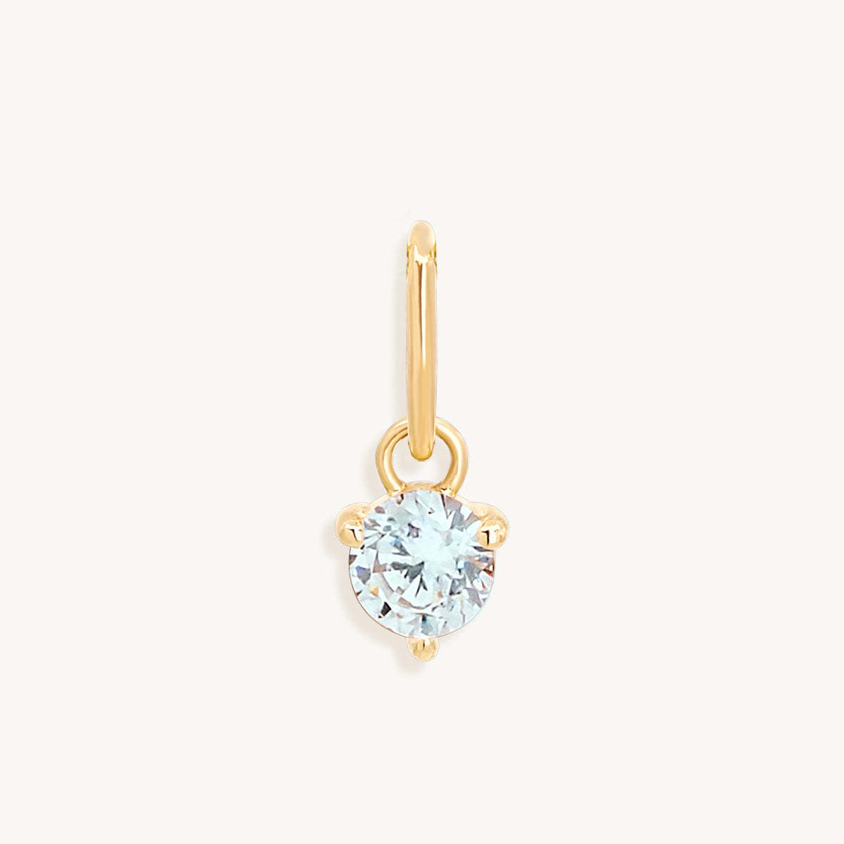Stainless Steel Round Simple Birthstone Pendant