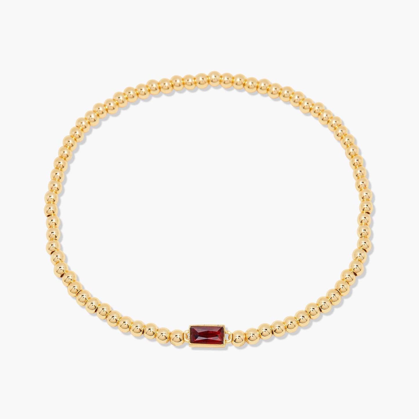Stainless Steel Square Birthstone Beaded Bracelet