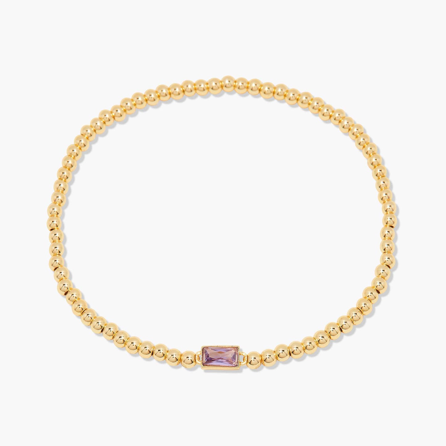Stainless Steel Square Birthstone Beaded Bracelet