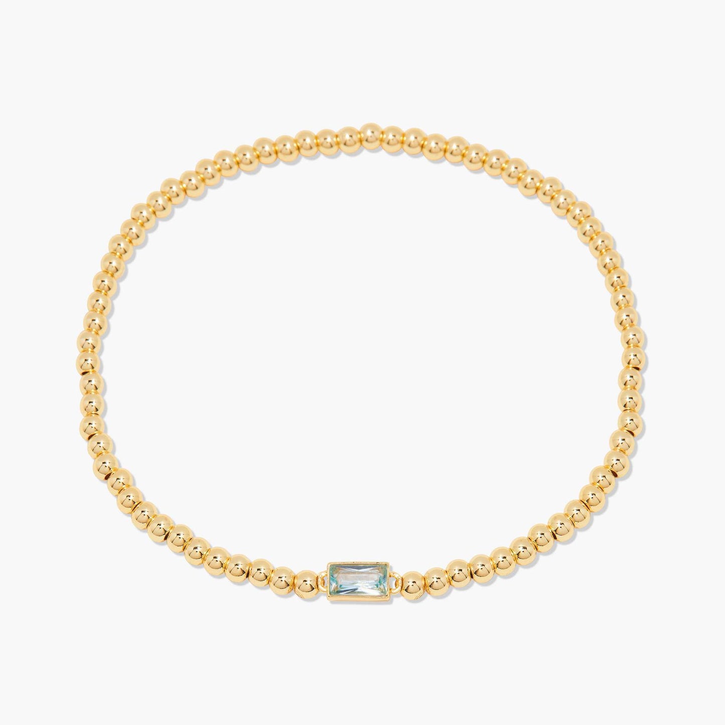 Stainless Steel Square Birthstone Beaded Bracelet
