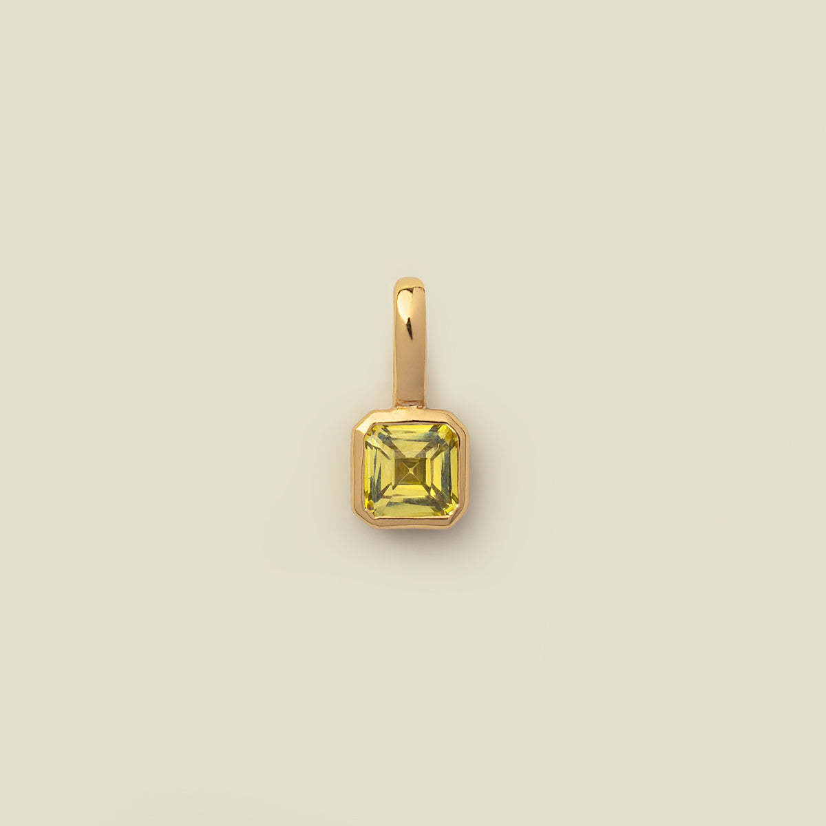 Stainless Steel Cube Birthstone Pendant
