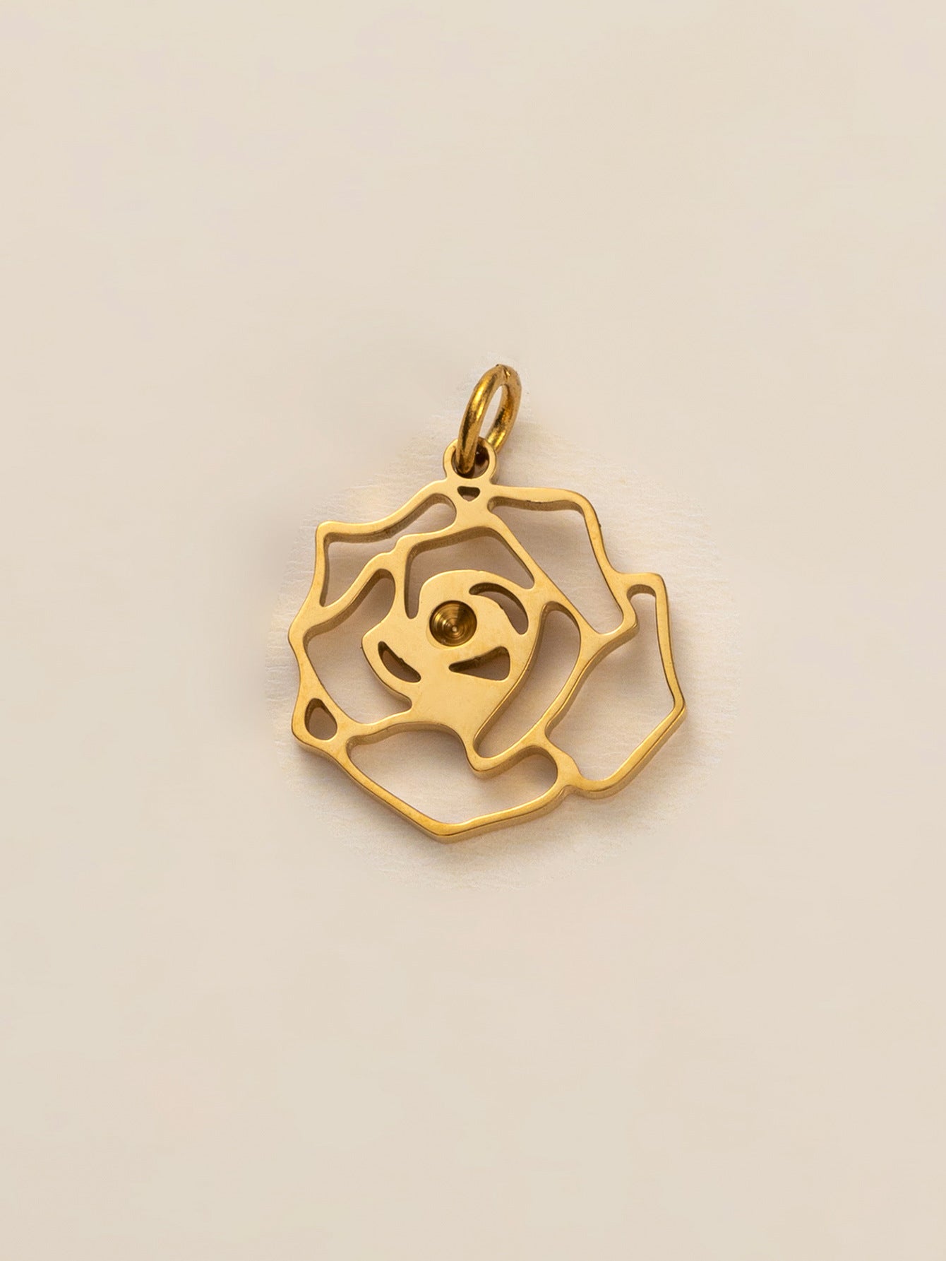 Stainless Steel Birth Flower Inlay Birthstone Pendant