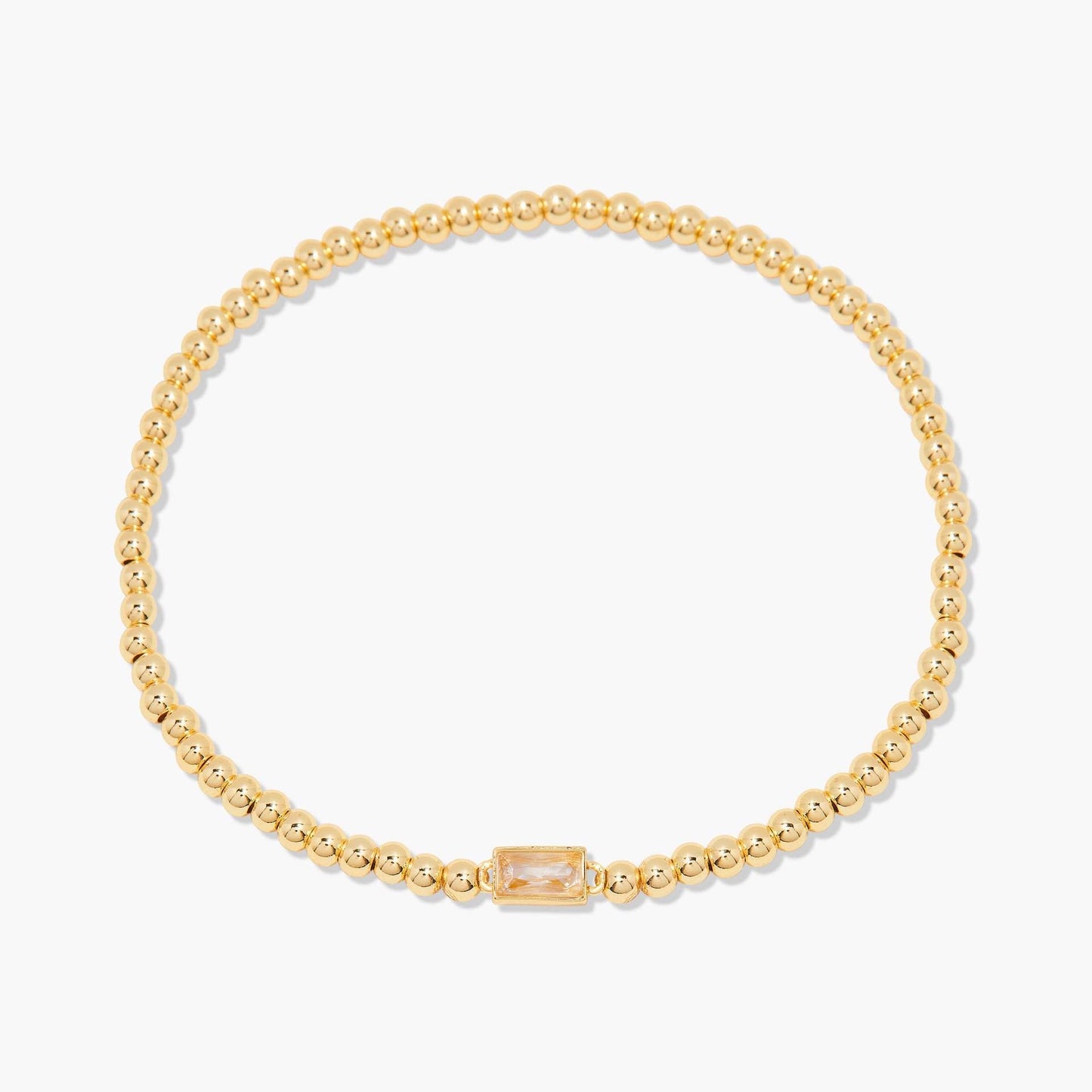Stainless Steel Square Birthstone Beaded Bracelet