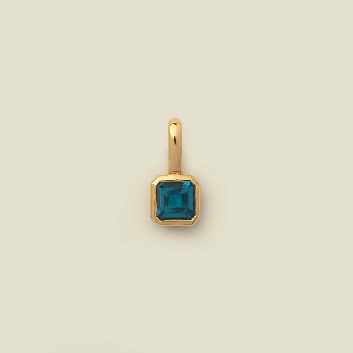 Stainless Steel Cube Birthstone Pendant